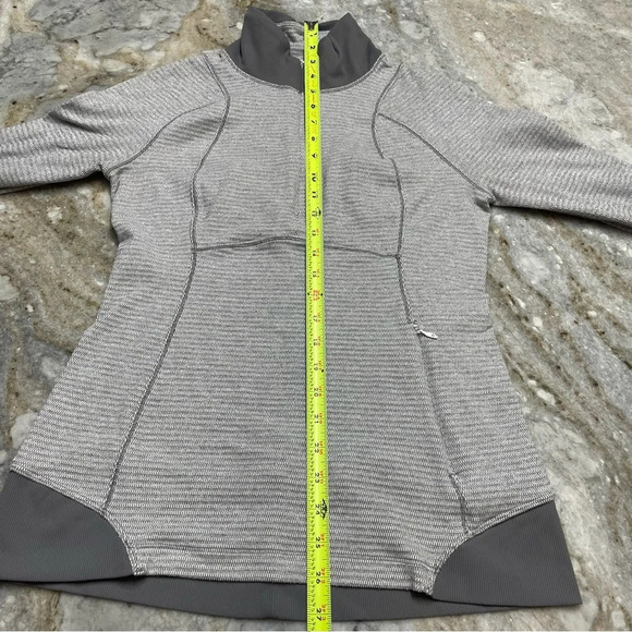 Lululemon Runderful 1/2 Zip Mini Check Pique White Heathered Slate Jacket Size 6 - Picture 6 of 11